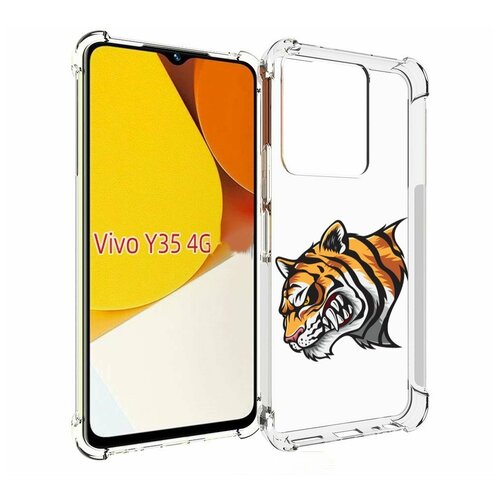 Чехол MyPads Тигр для Vivo Y35 4G 2022 / Vivo Y22 задняя-панель-накладка-бампер