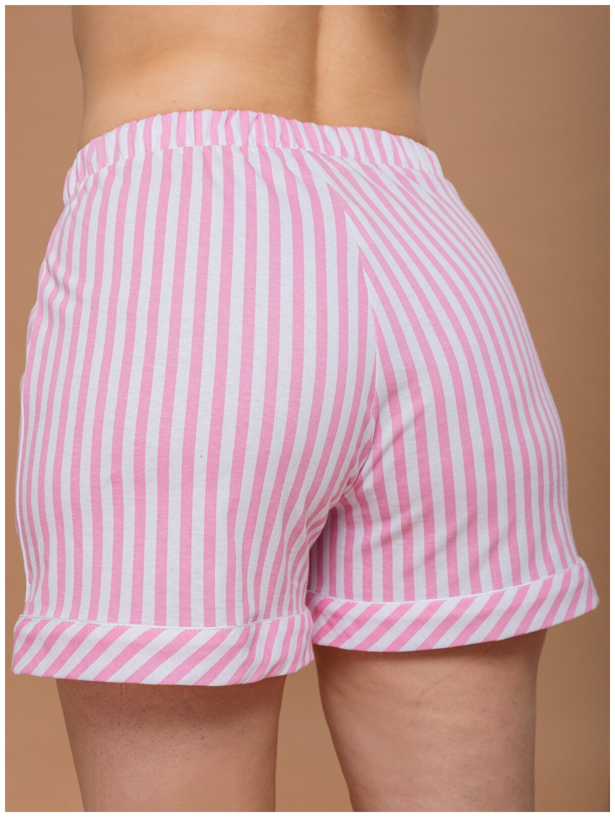 Домашняя женская пижама Алтекс с шортами и рубашкой розовая, размер 44 - фотография № 6