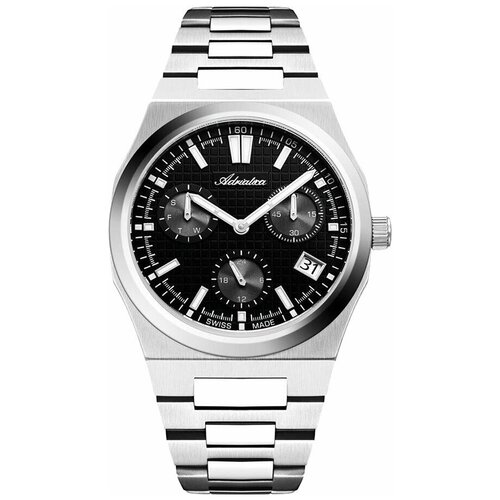 Наручные часы Adriatica, черный, серебряный наручные часы adriatica a8264 5216q черный серебряный