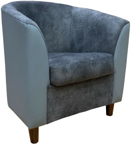 Кресло GRUPPO 396 монти размер: 68 х 68 см, наружная часть экокожа цвет серый, внутренняя часть текстиль цвет темно-серый - фотография № 3