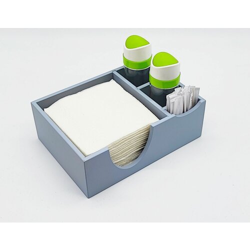 Салфетница ADWOODCRAFT 205х145х70 мм серо-голубая