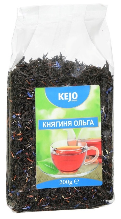 Чай Kejo foods "Княгиня Ольга"(черный с ягодами кр. смородины, лепест. сафлора, василька) 200 гр. м/у