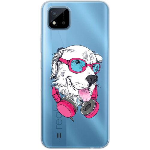 Силиконовый чехол Mcover для Realme C11 с рисунком Стильный пёс силиконовый чехол mcover для apple iphone 7 с рисунком стильный пёс