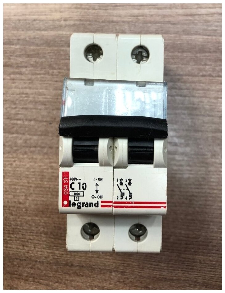 DX3-E 003431 Автоматический выключатель двухполюсный 10А (6 кА, C) Упаковка (5 шт.) Legrand - фото №1