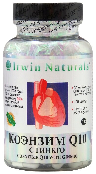 Коэнзим Q10 Гинкго капс. №100 Irwin Naturals - фото №1
