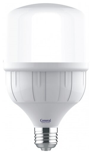 General, Лампа светодиодная, 1 шт., 40 Вт, Цоколь E27, 6500К, Форма лампы Бочонок
