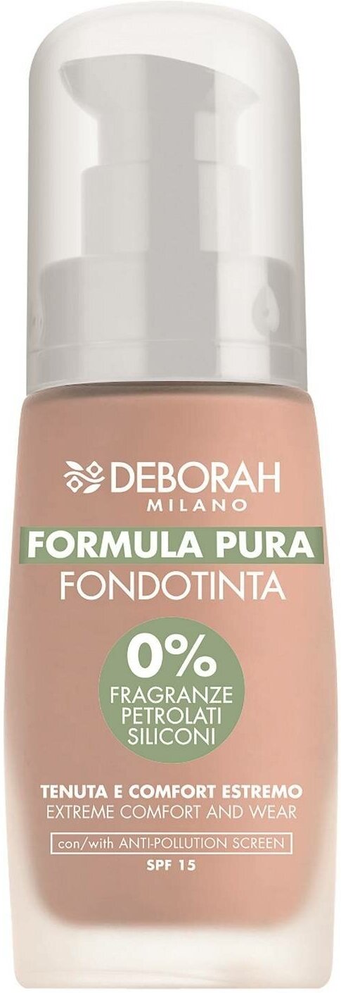 Тональная основа DEBORAH Milano FORMULA PURA FOUNDATION тон 2.1 ванильный 30 мл.