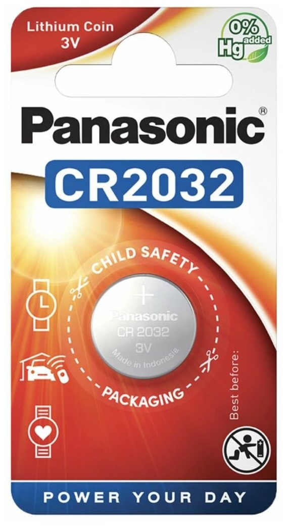 Батарейка Panasonic Lithium Coin CR2032, 2 шт.