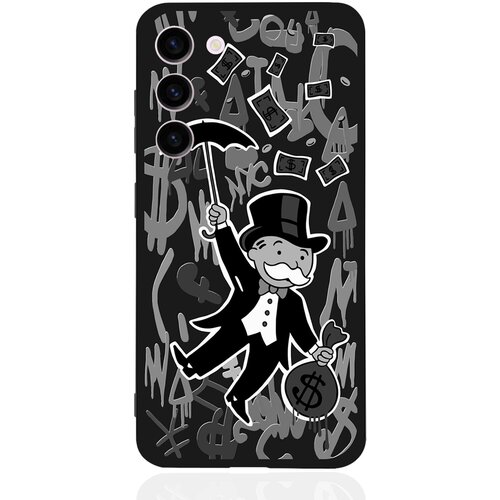 Черный силиконовый чехол MustHaveCase для Samsung Galaxy S23+/S23 Plus Monopoly Black Edition/ Монополия