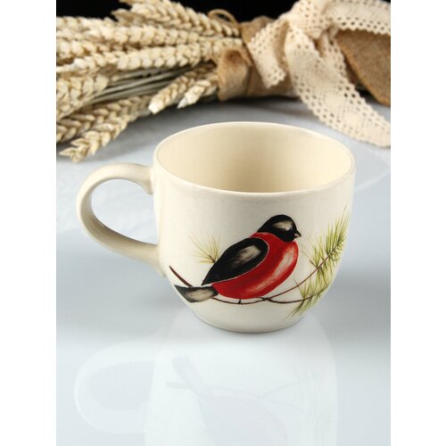 Чайная чашка из керамики ROSSI, 200 мл. / кофейная кружка / керамическая посуда / для кофе / для чая / для эспрессо / для капучино / подарок маме /