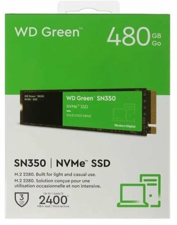 Твердотельный накопитель Western Digital WD Green 480 ГБ M2 WDS480G2G0C