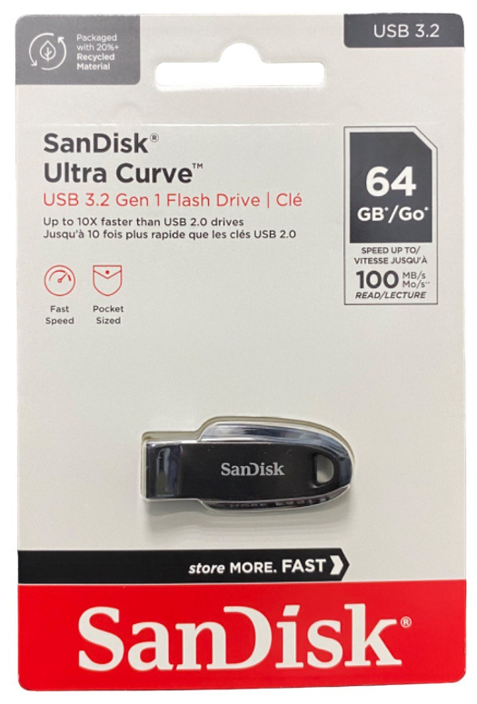 Флешка USB 3.2 SanDisk 64 ГБ Ultra Curve ( SDCZ550-064G-G46 )