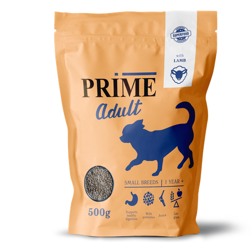 Сухой корм PRIME ADULT SMALL для собак мелких пород , с ягненком 500 гр