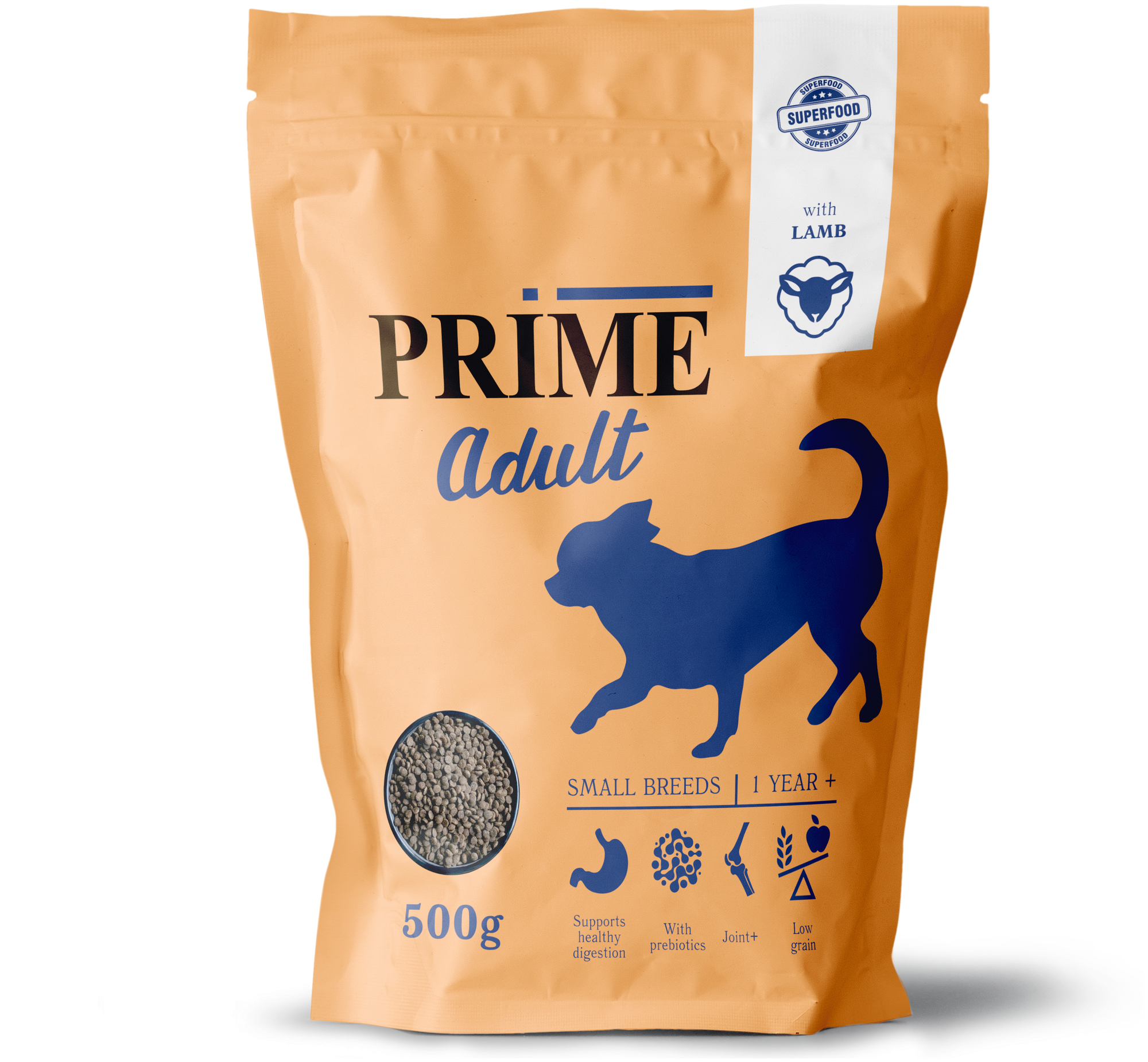 Сухой корм для собак мелких пород Prime Adult Small, ягненок 500 гр