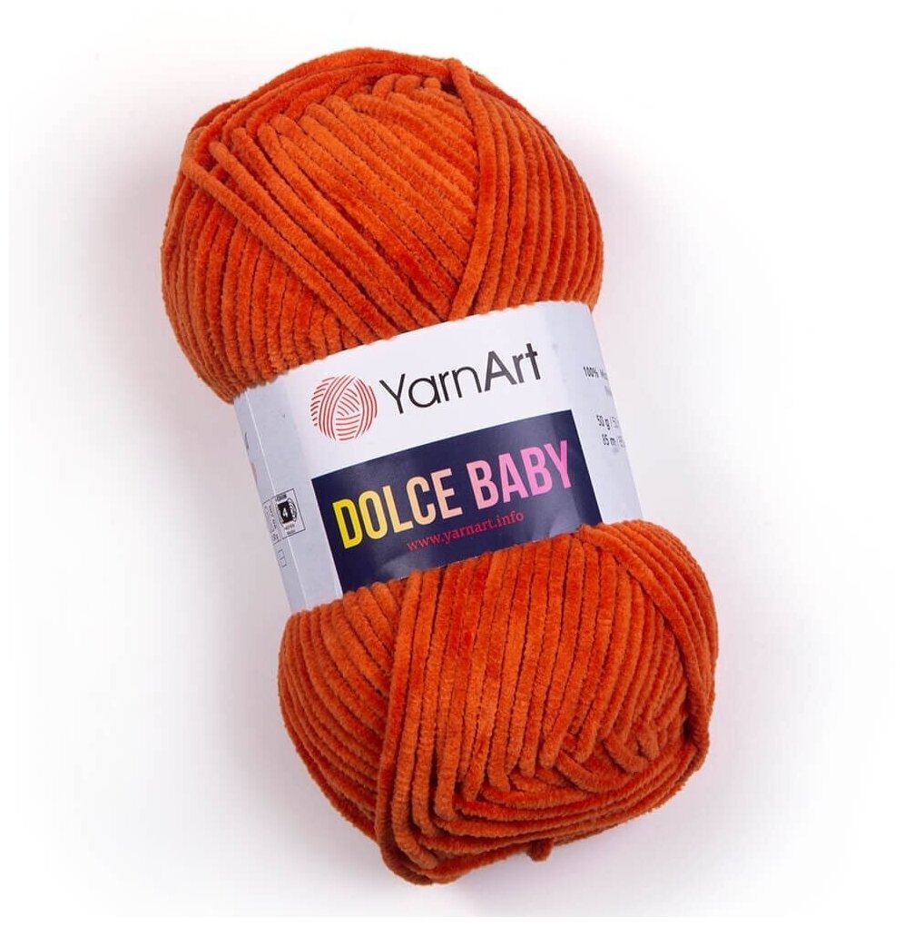 Пряжа YarnArt Dolce Baby- 2 шт, 778 оранжевый, 85м/50г, 100% микрополиэстер