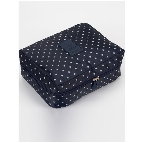 фото Косметичка дор горох, 21*8*16, 2 отдела на молнии, темно-синий 7081522 . сима-ленд