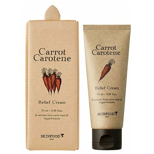 Крем для лица SKINFOOD CARROT CAROTENE с экстрактом и маслом моркови (выравнивающий тон кожи) 70 мл крем для лица skinfood carrot carotene 70 мл