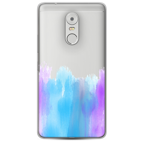 фото Силиконовый чехол голубые мазки краски на lenovo k6 note case place