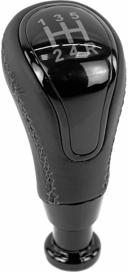 Ручка КПП стиль Vesta черный лак экокожа черная строчка Sal-Man на Лада Гранта FL Калина 2 Приора 2 Веста Датсун с тросовым приводом