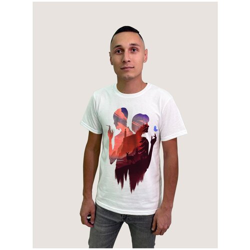 фото Футболка мужская белая из хлопка с dtf принтом игры final fantasy файнал фэнтези ff ноктис люцис кэлум юна - 40024 будь на стиле