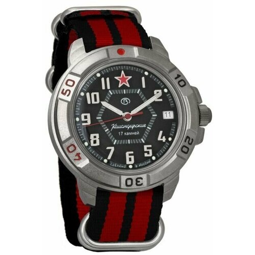 Наручные часы Восток Командирские, красный наручные часы восток командирские механические командирские 819630 black red красный
