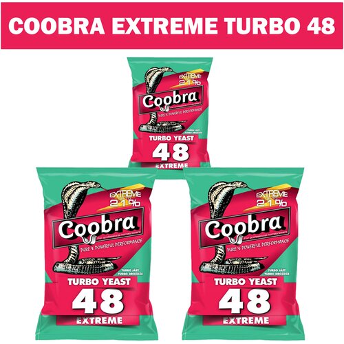 Дрожжи спиртовые турбо Coobra TY48 Extreme, 135 гр. - 3шт (Кобра Экстрим 48), дрожжи для самогона, водки, браги