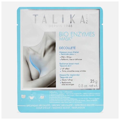 Маска для декольте Talika Bio Enzymes Decollete Mask, 1шт маска для зоны декольте talika bio enzymes mask decollete 1 шт