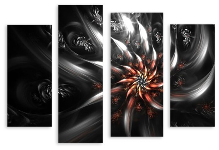 Модульная картина на холсте "Абстрактный цветок" 90x67 см