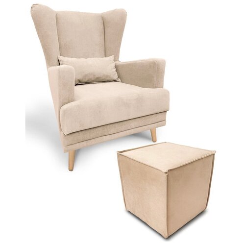 Кресло в комплекте с пуфом / кресло для дома / кресло для отдыха
