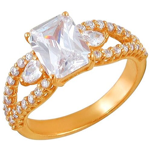 фото Эстет кольцо с 35 фианитами из серебра с позолотой 01к1511429а, размер 17.5