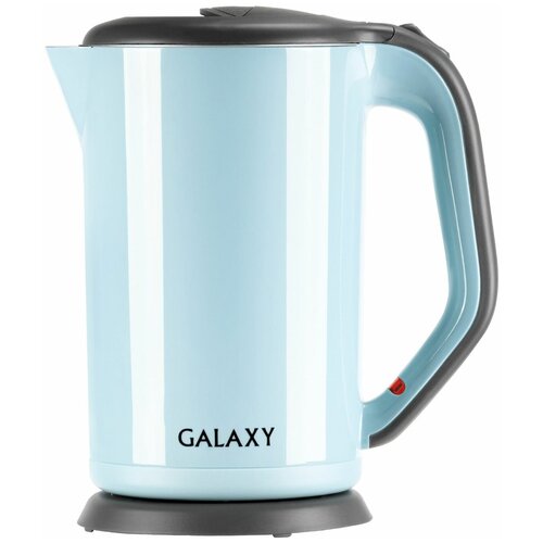Чайник электрический Galaxy GL 0330, пластик, колба металл, 1.7 л, 2000 Вт, голубой
