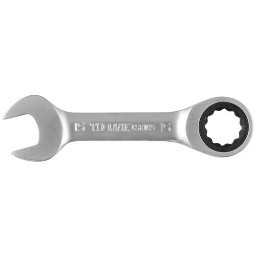ключ комбинированный трещоточный короткий 15 х 15 thorvik thorvik арт csrw15 Thorvik CSRW15 Ключ гаечный комбинированный трещоточный короткий, 15 мм