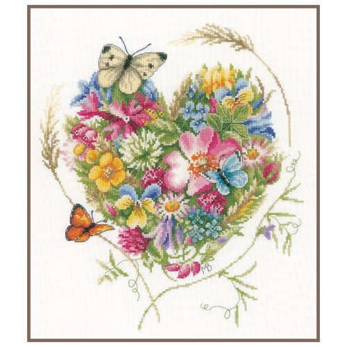 фото Lanarte набор для вышивания a heart of flowers (сердце из цветов) 31 х 35 см (pn-0169960)