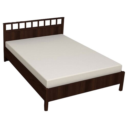 фото Кровать глазовмебель шерлок 48 полутораспальная, размер (дхш): 2100х1500 см, спальное место (дхш): 2000х1400 см, каркас: лдсп, цвет: шоколадный орех