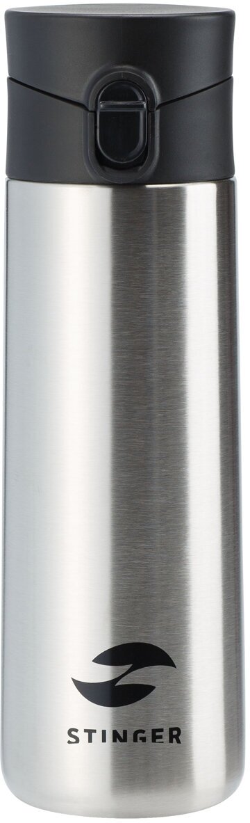 Термокружка Stinger, 0,35 л, сталь/пластик, серебристый, 6,6 x 6,4 x 20,3 см, HD-350-35