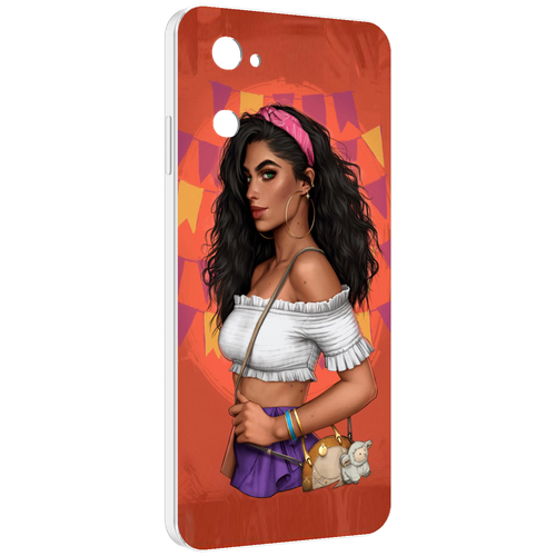 Чехол MyPads девушка-с-сумкой-мулатка женский для UleFone Note 12 / Note 12P задняя-панель-накладка-бампер