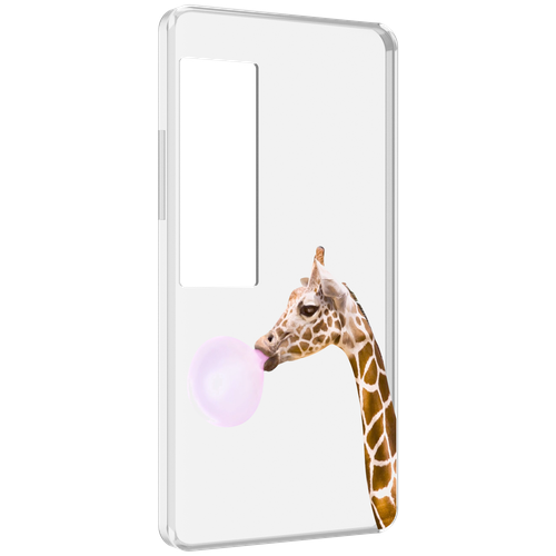 Чехол MyPads жираф-с-жвачкой для Meizu Pro 7 Plus задняя-панель-накладка-бампер
