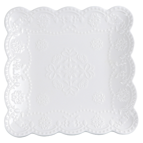 фото Доляна тарелка сьюзен 20×20 см белый