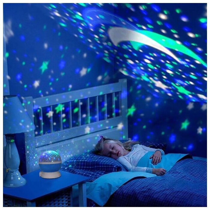 Ночник проектор звездного неба синий. Детский ночной светильник. - фотография № 5