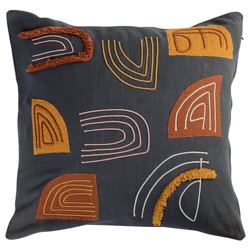 фото Подушка декоративная tkano с бахромой и аппликацией из коллекции ethnic, 45х45 см