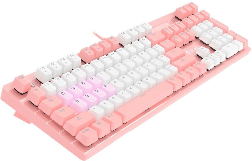 Клавиатура A4TECH Bloody B800 Dual Color, USB, розовый + белый [b800 pink] - фото №3