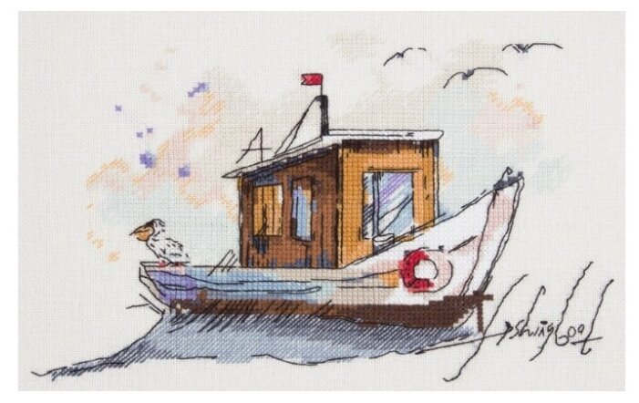 PANNA Набор для вышивания Рыбацкая лодка 25 х 18 см МТ-1940