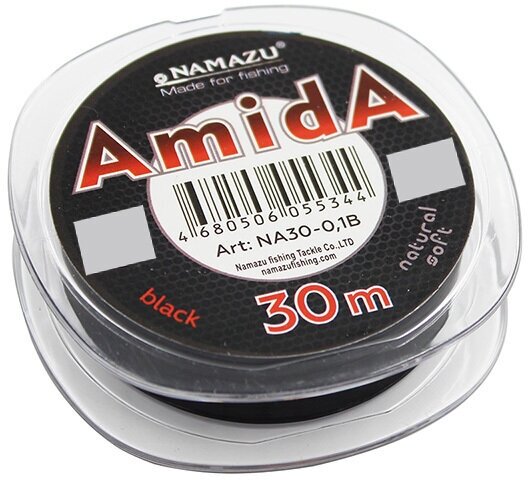Леска Namazu "Amida", L-30 м, d-0,16 мм, test-3,20 кг, угольно-черный (уп. 10 шт.)/600/