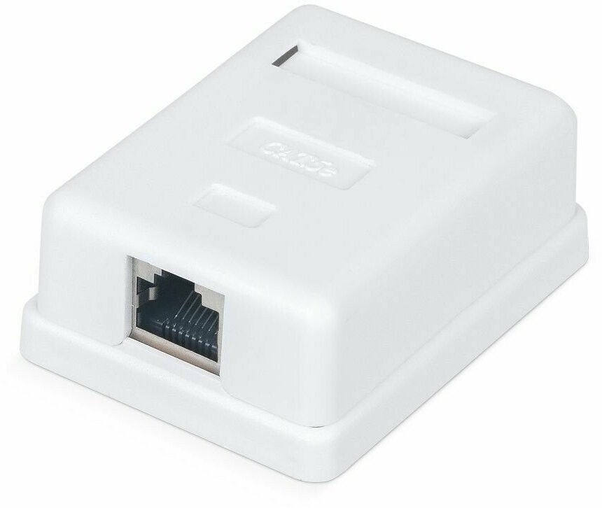 WRline WR-WS-8P8C-C5E-SH-1 Розетка компьютерная RJ-45, категория 5e, экранированная, одинарная, внешняя, Dual IDC, цвет белый