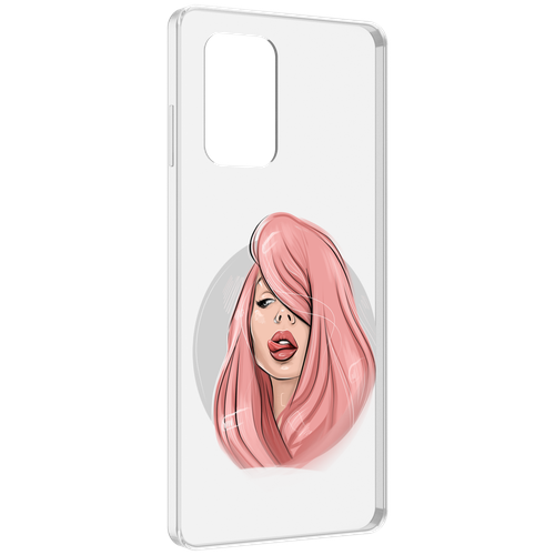 Чехол MyPads лицо-девушки-с-розовыми-волосами женский для ZTE Blade A72 / ZTE Blade V40 Vita задняя-панель-накладка-бампер