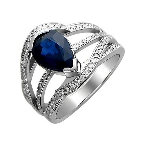 фото Кольца эстет золотое кольцо с бриллиантами, сапфиром