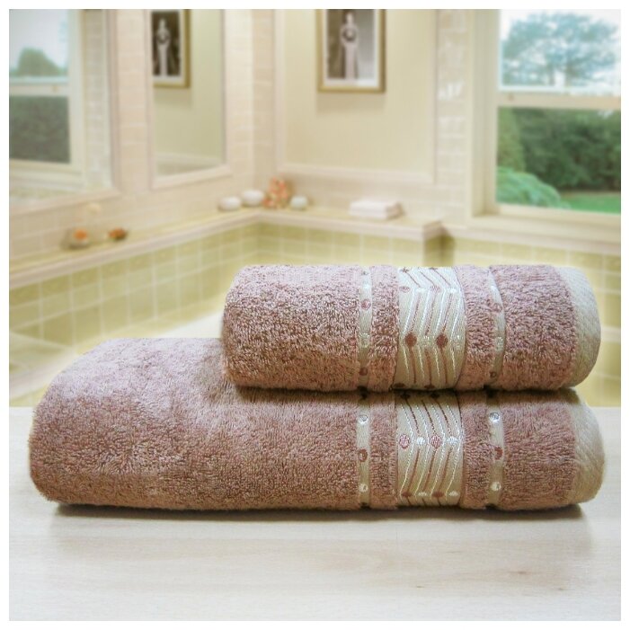 фото Махровое полотенце АЗ Бамбук зигзаг м4006_07 M 50* 90 кор