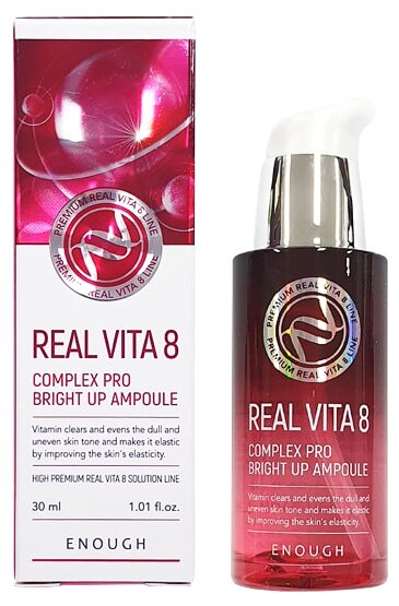 Сыворотка Real Vita 8 Complex Pro Bright up Ampoule 30мл ENOUGH - фото №1