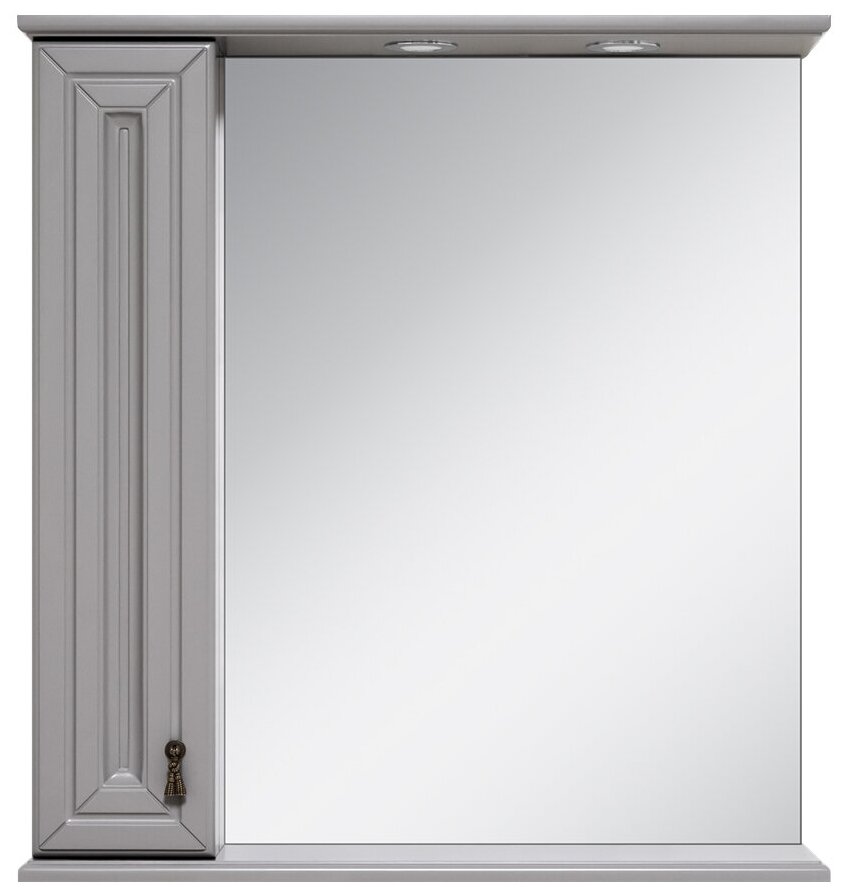 Зеркало-шкаф MIsty Лувр 65 серый, левый