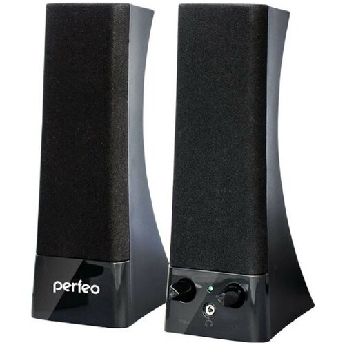 Perfeo колонки Tower 2.0, мощность 2х3 Вт (RMS), чёрн, USB (PF-532) (PF_4325) perfeo колонки disco 2 0 мощность 2х3 вт usb чёрн game design rgb подсветка